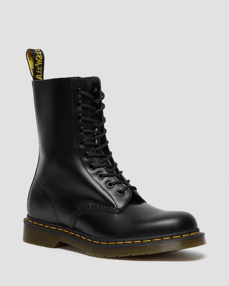 Dr Martens 1490 Smooth Læder Mid Calf Ankelstøvler Herre Sort | DK 416DFM